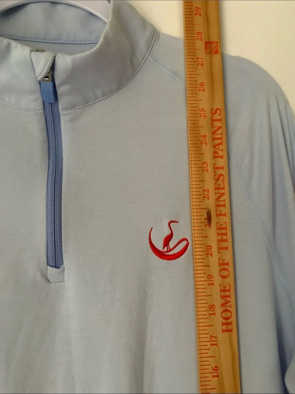 G/FORE Light Blue Long-Sleeve Men's Golf Spell Out Quarter Zip Pullover Size L